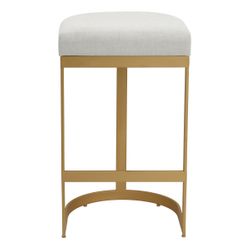Remy Gold Bar Stool - Natural Linen