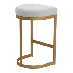 Remy Gold Bar Stool - Natural Linen