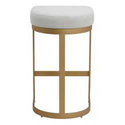 Remy Gold Bar Stool - Natural Linen