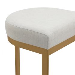 Remy Gold Bar Stool - Natural Linen