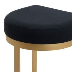 Remy Gold Bar Stool - Black Linen
