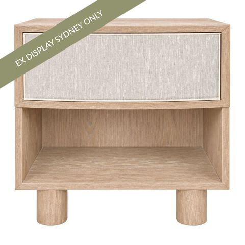 Bessie 55x56cm 1 Drawer Bedside Table - Oak - OUTLET NSW