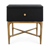 Heston 40x50cm Bedside Table - Black - OUTLET NSW