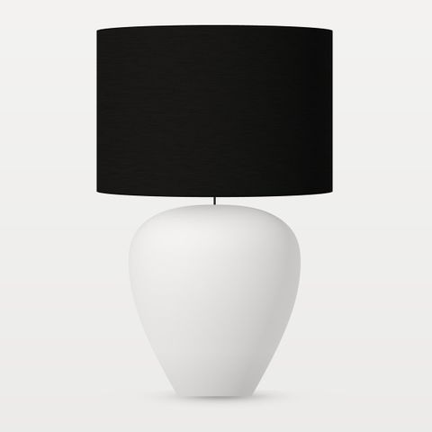 Picasso Table Lamp - White w Black Shade