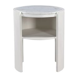 Frankie 50x60cm Marble Bedside Table - Ivory