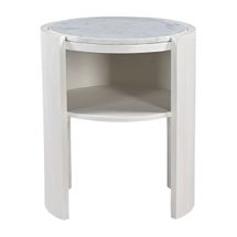 Frankie 50x60cm Marble Bedside Table - Ivory