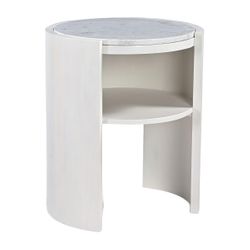 Frankie 50x60cm Marble Bedside Table - Ivory