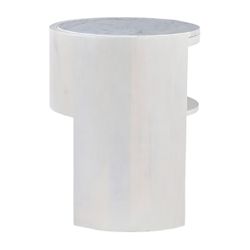 Frankie 50x60cm Marble Bedside Table - Ivory