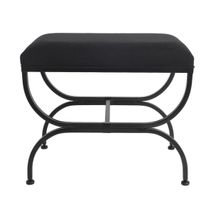 Novak Black Iron Stool - Black Linen - OUTLET NSW