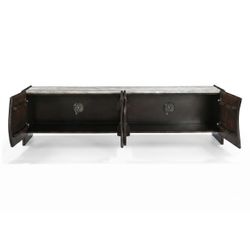 Edwin River Brown Marble Entertainment Unit - Dark Walnut