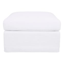 Birkshire Slip Cover Ottoman - White Linen - OUTLET NSW