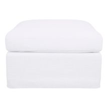 Birkshire Slip Cover Ottoman - White Linen - OUTLET NSW
