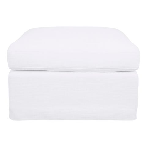 Birkshire Slip Cover Ottoman - White Linen - OUTLET NSW
