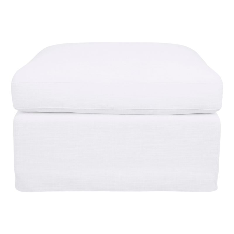 Birkshire Slip Cover Ottoman - White Linen - OUTLET NSW
