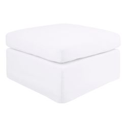Birkshire Slip Cover Ottoman - White Linen - OUTLET NSW
