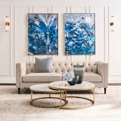 Tuxedo 3 Seater Tufted Sofa - Fawn Linen