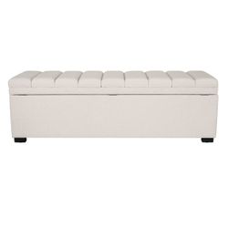 Soho Storage Bench Ottoman - Ecru