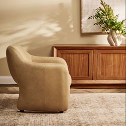 Clifton Arm Chair - Cappuccino Cream Leather