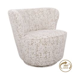 Alberta Swivel Chair - Oyster Jacquard