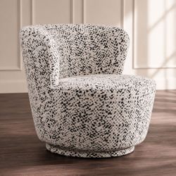 Alberta Swivel Chair - Charcoal Jacquard