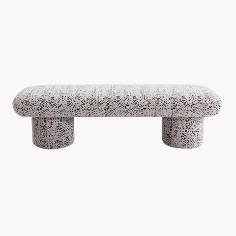Eleanor Bench Ottoman - Charcoal Jacquard