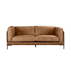 Keaton 2.5 Seater Sofa - Light Brown Leather - OUTLET NSW