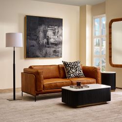 Keaton 2.5 Seater Sofa - Light Brown Leather - OUTLET NSW