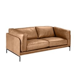 Keaton 2.5 Seater Sofa - Light Brown Leather - OUTLET NSW