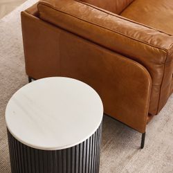 Keaton 2.5 Seater Sofa - Light Brown Leather - OUTLET NSW