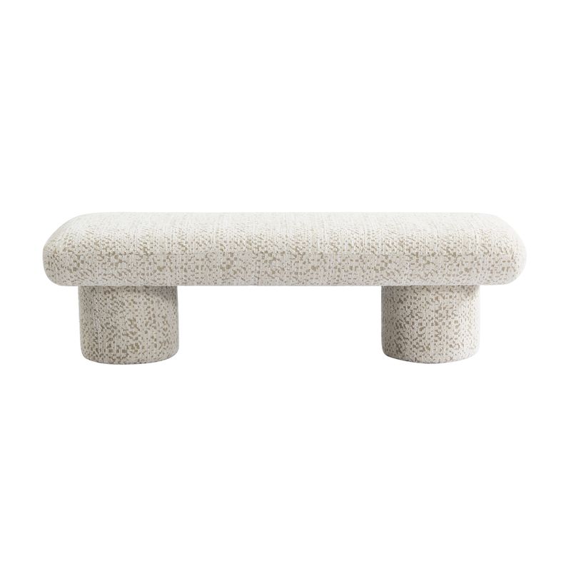 Eleanor Bench Ottoman - Oyster Jacquard
