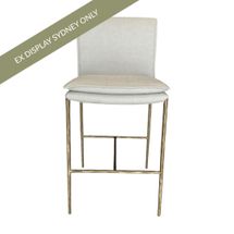Heston Kitchen Stool - Natural Linen - OUTLET NSW