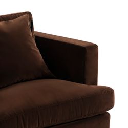 Birkshire Slip Cover Arm Chair - Dark Chocolate Velvet