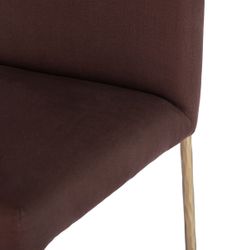 Heston Brass Kitchen Stool with Back - Chocolate Linen