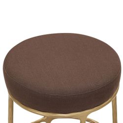 Heston Brass Kitchen Stool - Chocolate Linen