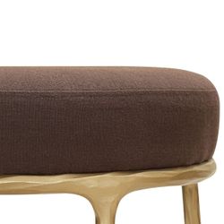 Heston Brass Kitchen Stool - Chocolate Linen