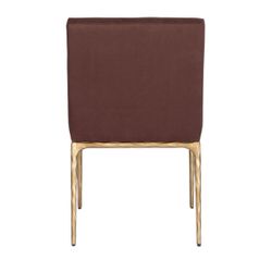 Heston Brass Dining Chair - Chocolate Linen