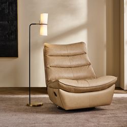 Lusitano Recliner Chair - Cappuccino Cream Leather - OUTLET NSW