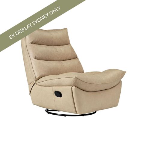 Lusitano Recliner Chair - Cappuccino Cream Leather - OUTLET NSW