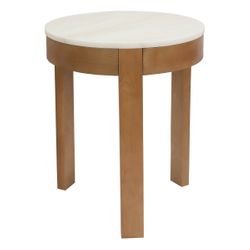 Oliver Marble Side Table - Large Oak - OUTLET NSW