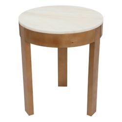 Oliver Marble Side Table - Large Oak - OUTLET NSW