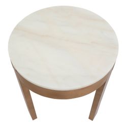 Oliver Marble Side Table - Large Oak - OUTLET NSW