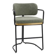 Charly Kitchen Stool &ndash; Olive Green Vegan Leather