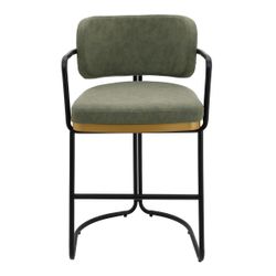 Charly Kitchen Stool &ndash; Olive Green Vegan Leather