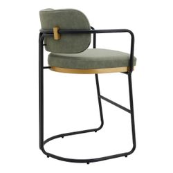 Charly Kitchen Stool &ndash; Olive Green Vegan Leather