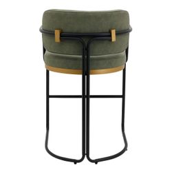Charly Kitchen Stool &ndash; Olive Green Vegan Leather