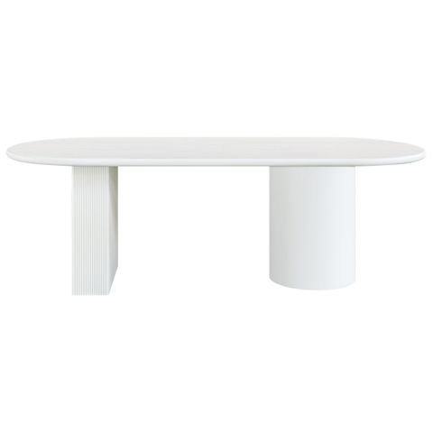 Brunella Oval Dining Table - 2.4m White