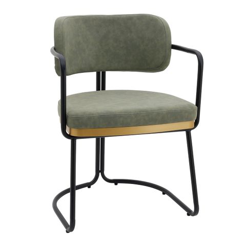 Charly Dining Chair &ndash; Olive Green Vegan Leather