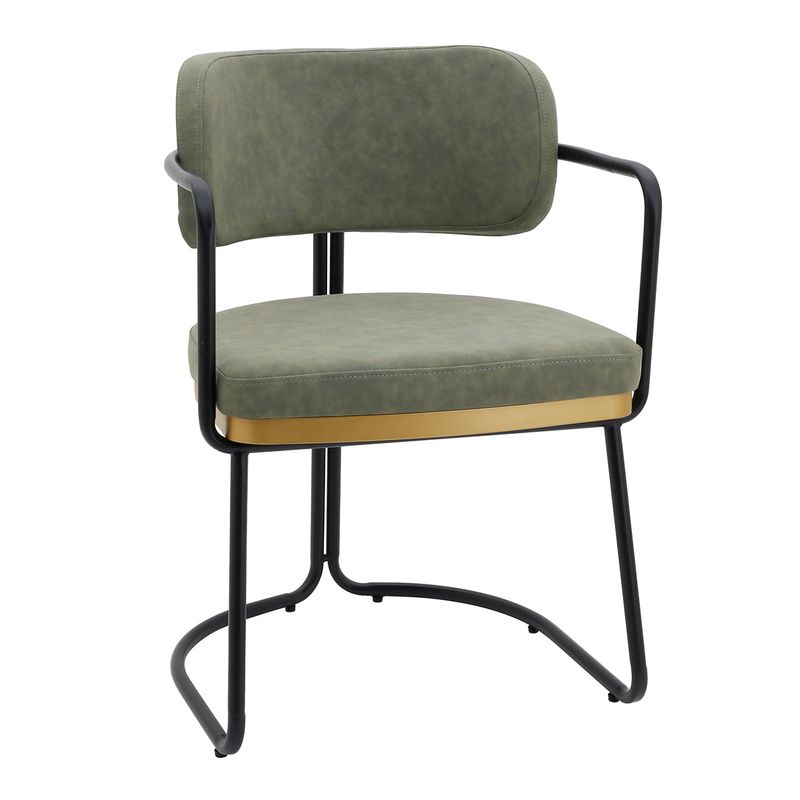 Charly Dining Chair &ndash; Olive Green Vegan Leather