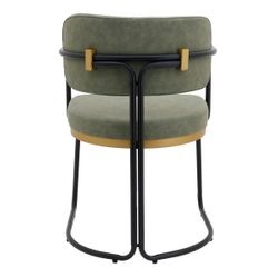 Charly Dining Chair &ndash; Olive Green Vegan Leather