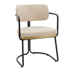 Charly Dining Chair &ndash; Beige Vegan Leather
